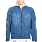 Gola Cotton Denim Cowboy outerwear jaqueta Jean w / chapéu p