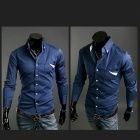 9025 dos homens Slim Fit manga longa camisa - Light Blue (Ta