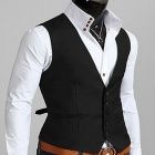 Vest Muge M08 poliéster tafetá moda masculina - Preto (Taman